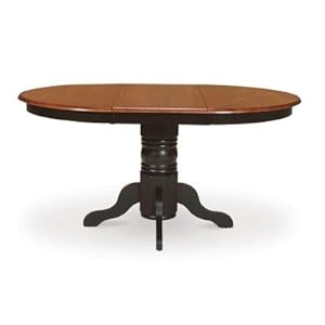 Madison Park Pedestal Dining Table With Butterfly Leaf Extension In Black/cherry