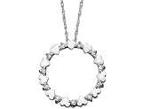 Diamond Heart Pendant in White Gold with Chain