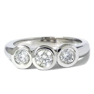 Bezel Set Three Stone Rings
