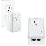 TP-LINK TL-PA4020P KIT AV500 2-Port Powerline Adapter with Power Outlet Pass-Through Starter Kit, Up to 500Mbps