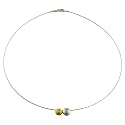 0.1 Ct Diamond 14 Karat Yellow & White Gold Buttons 16 Inch Choker Necklace
