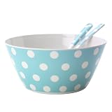 from Summerhouse Vintage Summerhouse Vintage Melamine Salad Bowl & Server Set Blue Dots (Model 27566)