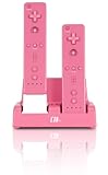 Double Charge Station with AC Adapter for Wii Remote - Pink