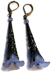 Lavender fluted trumpet lily earrings