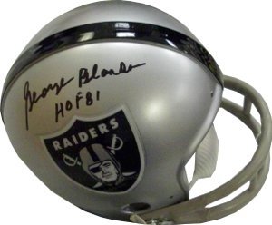 George Blanda Autographed/Hand Signed Oakland Raiders 2bar Mini Helmet HOF 81- JSA Hologram