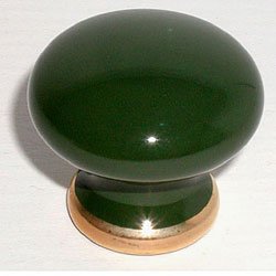 1 1/2 Imperial Knob - Aga Green W/Gold Foot