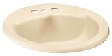 American Standard 0419.444SG.021 Cadet Oval Vitreous China Countertop Sink with Scotchguard and Faucet Holes on 4-Inch Centers, Bone