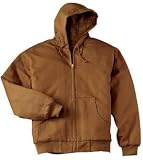 NEW CornerStone - Heavyweight Full Zip Hooded Sweatshirt with Thermal Lining Duck Brown-L