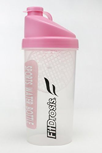 FitDrosis Protein Shaker Cup 700ml / 24oz Blender Water Bottle (Pink)
