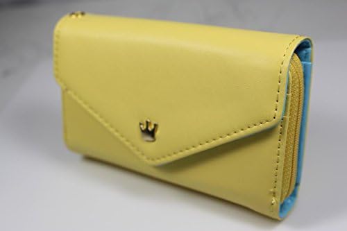 Wristlet Synthetic Leather Multi-functional Envelope Wallet Pouch Purse Phone Case Cover fits iphone 6 PLUS Samsung Galaxy 5S NOTE 4 and smaller phones (FITS ALMOST ALL - MUSTARD