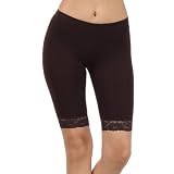 Sakkas Cotton Lycra Blend Lace Trim Stretch Bike Shorts - Made in USA