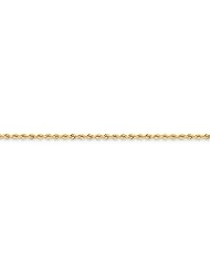14k Yellow Gold 9in 2.25mm Handmade Regular Rope Anklet Chain. Metal Wt- 3.96g