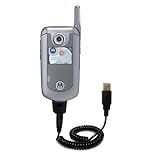 Coiled Power Hot Sync and Charge USB Data Cable w/ Tip Exchange for the Motorola E815 - Gomadic Brand