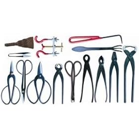 Click here to buy 14-pc Bonsai Tool Set Carbon Steel by Oriental Touch.