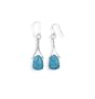 Sterling Silver Earrings-Turquoise Drop Silver Earrings