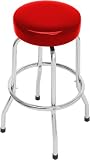 Solid Red Single Foot Ring Barstool without Swivel