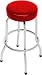 Solid Red Single Foot Ring Barstool without Swivel