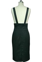 Black High Waist Pencil Skirt with Suspenders L