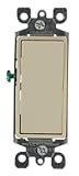 Leviton 5618-2A 15-Amp, 120/277 Volt, Decora Rocker Pilot Light, Illuminated On, Neutral Single-Pole