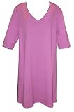 RocketWear Women's Solid Orchid Pink Cotton Knit T Dress/Nightgown/Nightshirt