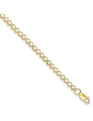 14k & Rhodium Diamond-cut Circles Bracelet Length 7.5"