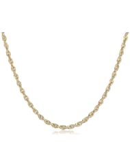Duragold 14k Yellow Gold Polished Glitter Solid Rope Chain, 18"