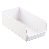 InterDesign Linus Refrigerator and Freezer Storage Organizer Bins for Kitchen - Medium, White