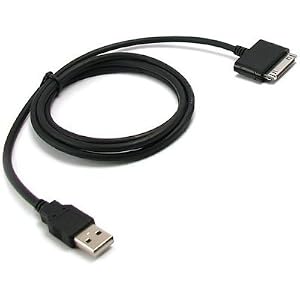 Fosmon® Premium Quality USB 2.0 Hotsync Data Cable ( Black ) fits Apple iPod Classic ( 120GB )