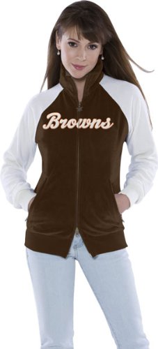 Cleveland Browns Women's Full Zip Velour Cheer Jacket - Touch by Alyssa Milano