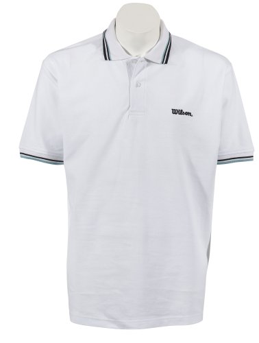 Wilson Herren Tennis Premium Cotton Polo Shirt, weiss-blau, s Preisvergleich