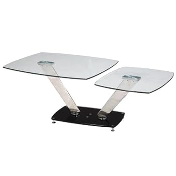 Table Basse Design STEEL Plateaux Pivotants Rectangulaire