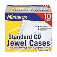 <b>Memorex CD/DVD Jewel Cases with Clear Tray 10 pack</b>