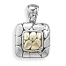 Rhodium Plated Sterling Silver and 14 Karat Gold Plated Cobblestone Design Pendant