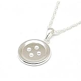 Sterling Silver Button Necklace Presented by The Olivia Collection