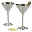 RSVP Stainless Steel Martini Glasses Set of 2 NEW