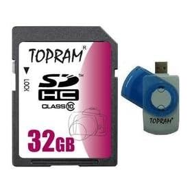 Topram 32GB SD 32G SDHC Class 10 Extreme Speed Secure Digital Memory Card (SD Ver. 3.0) with R5 Card