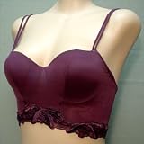 Orlfa NEW $63 PURPLE Lace SHEER BUSTIER CORSET BRA #1046 34A