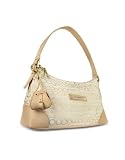 Roccobarocco Cream and Gold All Over Shimmering Signature Hobo Bag
