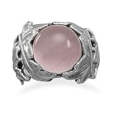 Sterling Silver Rose Quartz Ring - Size 6-9
