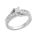 14K White Gold Diamond Engagement Ring - 0.75 Ct.