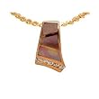 14K Rose Gold, Pink Mother of Pearl and Diamond Pendant
