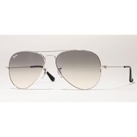 Ray Ban RB3025 Aviator Large Metal 003 32 Sunglasses Silver Frame With Crystal Gray Gradient Lens...