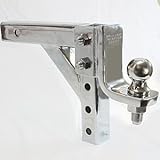 Chrome 10" Adjustable Trailer Drop Tow Hitch