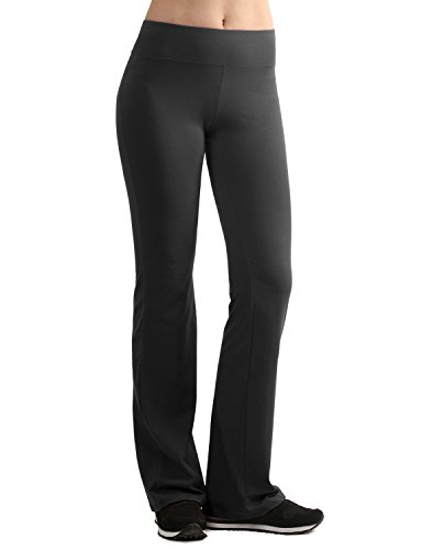 Thanth Womens Cotton Spandex Bootleg Flare Yoga Fitness Pant