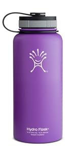 Hydro Flask Insulated Wide Mouth Stainless Steel Water Bottle, Acai Purple, 32-Ounce