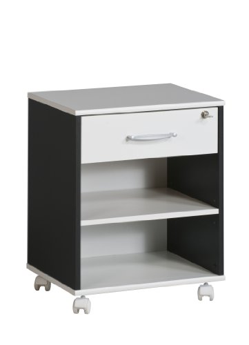 Maja 40253537 Rollcontainer 456 x 591 x 360 mm, wei&szlig; uni - schwarz