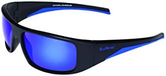 BlueWater Polarized Eyewear Intersect Series Sunglasses, Matte Black Frame, Polarized Grey G-Tech Blue Coating Lens