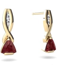 Genuine Ruby 14kt Yellow Gold Earrings