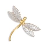 Dragonfly Stardust Sterling Silver Over 14K Gold Plated Pin