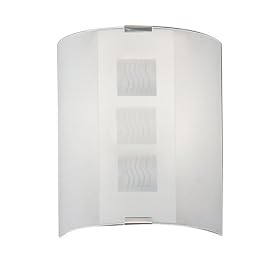 Eglo  83134A Grafik, Nickel/Frosted Opal, 1-Light Wall/Ceiling Light Fixture